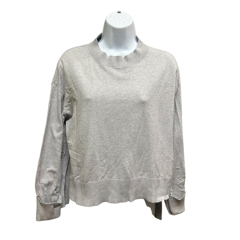 Massimo Dutti Heather Gray High-Low Split Hem Crew Neck Sweatshirt Size S